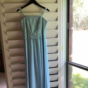 Pale blue evening dress